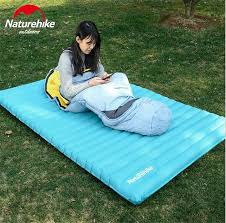 Naturehike Double Inflatable Sleeping Pad Press Type Air Mattress Outdoor Camping Tpu Waterproof Mat 2 4 Persons Sleeping Pads Camping Bed Outdoor Camping