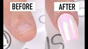 Removing the top layer helps the polish soften faster in the acetone. How To Fix Short Bitten Nails With Gel Nails 21 Youtube