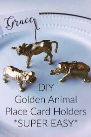 Diy Gold Toy Animal Place Card Holders Simple Simon And Company Place Cards Place Card Holders Place Card Holders Wedding
