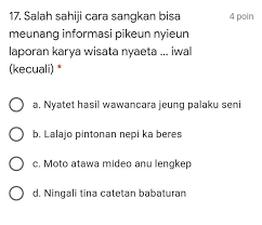 Dapatkan penjelasan bukan hanya jawaban. Tolong Yah Sunda Kelas 6 Sd Rbs Rineka Budaya Brainly Co Id