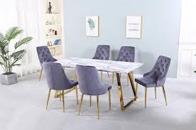 Get free shipping on qualified gray, parsons chair dining chairs or buy online pick up in store today in the furniture department. 2 X Newchapel Velvet Dining Chairs Light Grey Gold Leg