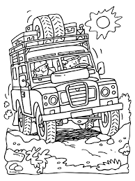 Kleurplaat In Een Landrover Op Safari Kleurplaten Nl Land Rovers Kleurplaten Auto Tekeningen