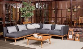 Cet ensemble salon de jardin est composé d'une table avec plateau de. Salon De Jardin Scandinave En Bois Et Tissu Collection Nourd