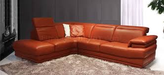 Beautifully crafted italian leather sofa available at extremely low prices. Modern Full Leather Sectional Sofa 605 Orange