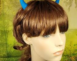 Medium Blue Devil Horns Costume Accessory