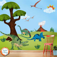 Dinosaur Wall Stickers Decals For Dinosaur Theme Room Wall Etsy Dinosaur Wall Stickers Dinosaur Wall Wall Mural Decals