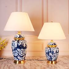 Let's start with a few unusual bedside lamps! Luxury Blue And White Porcelain Table Lamp Living Room Bedroom Bedside Table Lights Flower Pattern Home Decoration Lighting Table Lamps Aliexpress