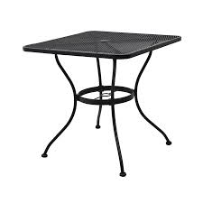 Garden Treasures Davenport Square Outdoor Bistro Table 29 92 In W X 29 92 In L With Umbrella Hole Lowes Com In 2020 Bistro Table Outdoor Outdoor Dining Table Wrought Iron Table Outdoor