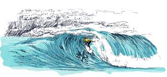 Surf Sketch Fast Ballpoint Pen Drawing Plus A Little Color Of A Surfer Riding The Famous Supertubos Wave Peniche Portugal Surf Art Ride Drawing Sketches