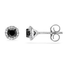 Black And White Diamond Stud Earrings Midnight Black 1 2 Ct T W Genuine Black Diamond Sterling Silver 5 6mm Stud Earrings With Images Black Diamond Earrings Diamond Earrings Studs White Diamond Earrings