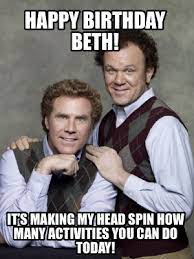 Meme Creator Funny Happy Birthday Beth It S Making My Head Spin How Many Activities You Can Do T Meme Generator At Memecreator Org