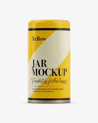 Cylindric Metal Jar Mockup In Jar Mockups On Yellow Images Object Mockups