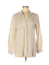 Details About Pablo Gerard Darel Women Brown Long Sleeve Button Down Shirt 8