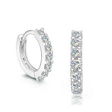 The curve shape of hoop earrings is more natural and perfect; Circle Round Trendy Simple White Cz 925 Sterling Silver Hoop Earrings For Women 7 86 For Sale Categories
