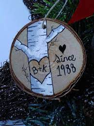 Valentines Gift Valentines Ornament Gift For Him Wood Slice Ornament Couples Ornament Pers Christmas Ornaments Wedding Ornament Wood Gifts