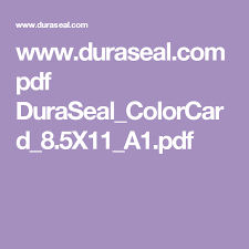 Www Duraseal Com Pdf Duraseal_colorcard_8 5x11_a1 Pdf