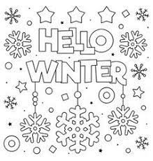 Hello Winter Coloring Page Black And White Vector Coloring Pages Winter Coloring Pages Hello Winter