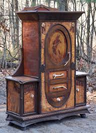 Native American Themed Rustic Cabinet 1920 Pyrography Of Native American Woman With Adiron Adirondack Rustic Furniture Rustic Furniture Design Rustic Furniture