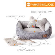 Used to sleeping in piles with their mother and siblings, your new puppy may experience separation anxiety when first required to sleep alone. K H Pet Products Mother S Heartbeat Heated Puppy Pet Bed With Bone Pillow Medium Gray 16 X 13 X 6 Walmart Com Walmart Com