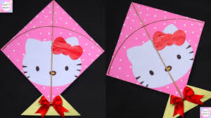 Tie straws together at the center with string. Kite Making How To Make Kite At Home Diy Hello Kitty Kite Patang Making à¤¹ à¤² à¤• à¤Ÿ à¤Ÿ à¤ªà¤¤ à¤— Youtube