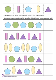 Worksheet yang berikut ini masih melanjutkan materi sebelumnya yaitu penjumlahan sederhana 1 sampai 5. Kognitif Melengkapi Pola Geometri 1