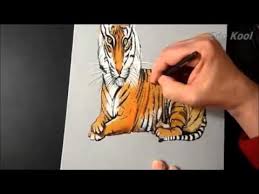 Perkara pertama yang perlu dilakukan adalah membuat garisan membantu yang seterusnya akan. Lukisan Harimau Belang Cikimm Com