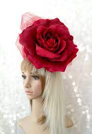 Kentucky Derby Hat Kentucky Derby Fascinator Red Rose Hat Tear Drop Fascinator Christmas Rose Fascinator Alice In Wonderland Royal Ascot Kentucky Derby Fascinator Derby Fascinator Fascinator