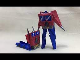 How To Make An Origami Transformer Optimus Prime Youtube Origami Paper Crafts Optimus Prime