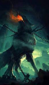 Fenrir La Terreur Des Ases Norsemythology Why Yes We Did Fight A Giant Fire B Fenrir La Terreur Des Dark Fantasy Mythical Creatures Beautiful Wolves