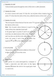 Adamjee Coaching Circle Definitions And Formulae Mathematics 10th Circle Definition Mathematics Studying Math