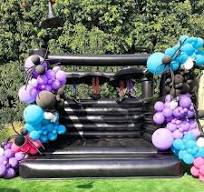 4 × 4 m PVC inflatable bounce house with blower for wedding events and  parties, wooden white color, anime and cartoons theme