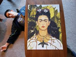 Free returns high quality printing fast shipping Eurographics Self Portrait With Thorn Necklace And Hummingbird Frida Kahlo 1000pc Puzzle Jigsawpuzzles