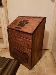 Large Wooden Dog Food Storage Container Dog Food Bin Pet Etsy Dog Food Storage Containers Dog Food Storage Diy Food Storage