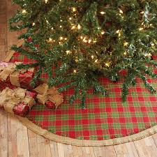 This 100% jute burlap can be combined with green for christmas decorations or with yellow. Christmas Tree Skirt Barn Red Forest Green And 22 Similar Items