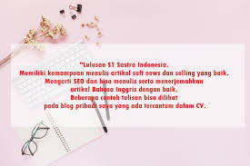 Ketika anda melamar melalui jobstreet.com, baik profil jobstreet dan resume diunggah (jika ada) akan langsung. Contoh Kalimat Mempromosikan Diri Dalam Melamar Pekerjaan Untuk Fresh Graduate Pasti Lolos