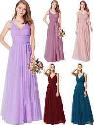 Ever Pretty Women S Elegant V Neck Floor Length A Line Empire Waist Long Tulle Bridesmaid Dresses 07303 At Amazon Women S Clothing Store Bridesmaid Dresses Tulle Bridesmaid Dress Bridal Dresses Uk