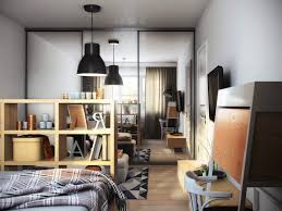 مساحات داخلية من شقق بغرفة واحدة على طراز حديث