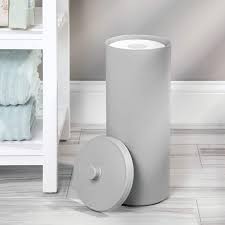 Having trouble fitting the larger size toilet paper rolls on your current holder? Storage For 3 Extra Rolls Of Toilet Tissue Mdesign Plastic Free Standing Toilet Paper Holder Canister Gray Holds Mega Rolls 2 Pack For Bathroom Powder Room Hardware Bathroom Hardware Sek Pro De