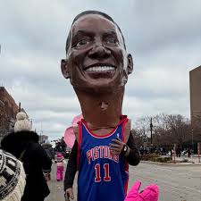 isiahthomas repping in the parade! Zeke putting in work