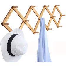 Expandable Natural Wooden Wall Hanger 10 Hooks Walmart Com Walmart Com Coat Rack Wall Wall Hanger Wall Mounted Coat Rack