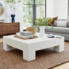 Weave in a fruit bowl. Matte White Square Coffee Table Williamssonoma Square Coffee Table Decor Coffee Table White Coffee Table Living Room