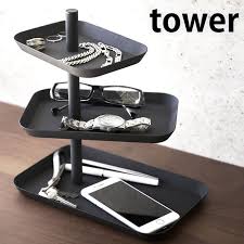楽天市場 アクセサリー3段トレー タワー tower アクセサリー 収納 ジュエリーケース スマホスタンド アクセサリーケース グラススタンド 眼鏡収納 老眼鏡 シニアグラス 玄関収納 鍵 小物入れ コンパクト おしゃれ スリム 山崎実業 yamazaki carro デザイン雑貨カロ