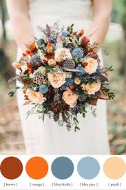 Image Result For Burnt Orange Dusty Blue Grey Wedding Bridal Bouquet Fall Orange Wedding Flowers Wedding Bouquets