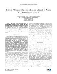 All bitcoin values are in satoshi i.e. Pdf Bitcoin Message Data Insertion On A Proof Of Work Cryptocurrency System