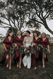 Organic Meets Diy In This South African Copper And Burgundy Wedding At The Grove Junebug Weddings Burgundy Bridesmaid Dresses Bridesmaid Dress Colors Burgundy Bridesmaid