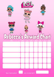 Personalised Lol Dolls Reward Chart Adding Photo Option Available