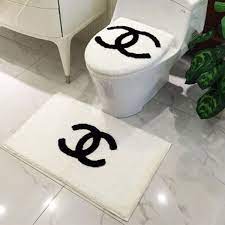 シャネルブランド 絨毯 chanel カー ベットマット トイレ浴室 トイレマット5点セットンプルで上質 toilet seat cover waterproof floor mats luxury toilet