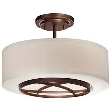 W with a ceiling canopy that is 2.25 in. Minka Lavery City Club 3 Light Dark Brushed Bronze Semi Flush Mount Light 4951 267b The Home Depot Semi Flush Ceiling Lights Flush Ceiling Lights Flush Mount Ceiling Lights