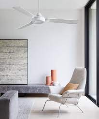 The Beacon Lighting Megara 122cm Fan Only In White Remote Compatible Sold Separately Modern Ceiling Fan Living Room Ceiling Fan Modern Ceiling