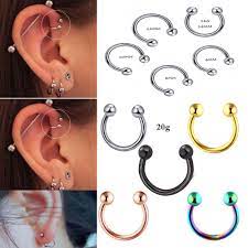 Often one of the beads is fixed, either via epoxy or welding, so that only one bead is used to install or remove the jewelry. Junlowpy 20g 0 8mm Titan Eloxiert Circular Barbell Hufeisen Ring Nase Hoop Ohr Knorpel Tragus Piercing Labret Ring Stud Body Jewelry Aliexpress